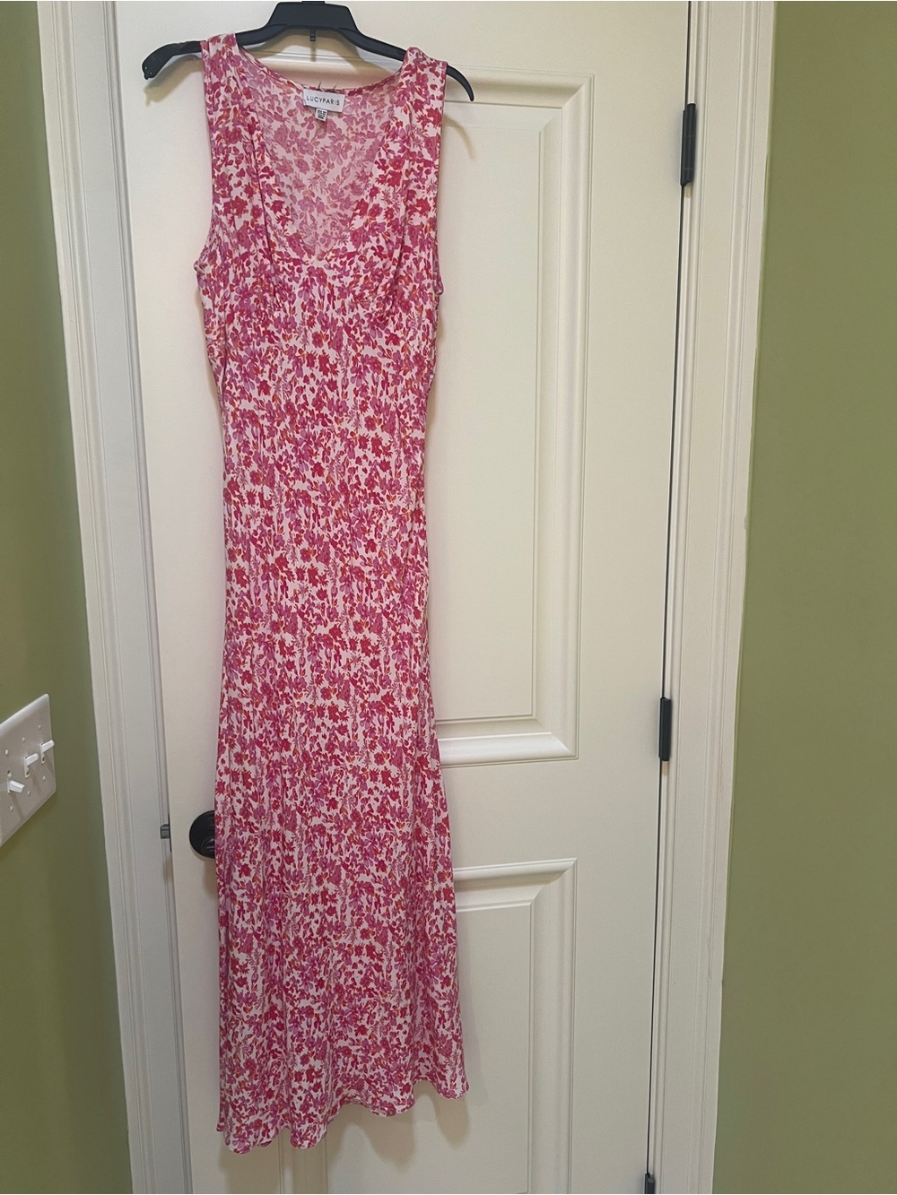 Pink Floral Midi Dress